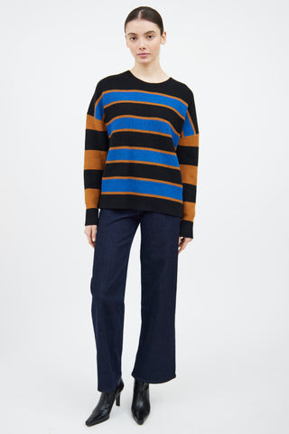 A.L.C. Black 
Multicolour Wool Striped Sweater