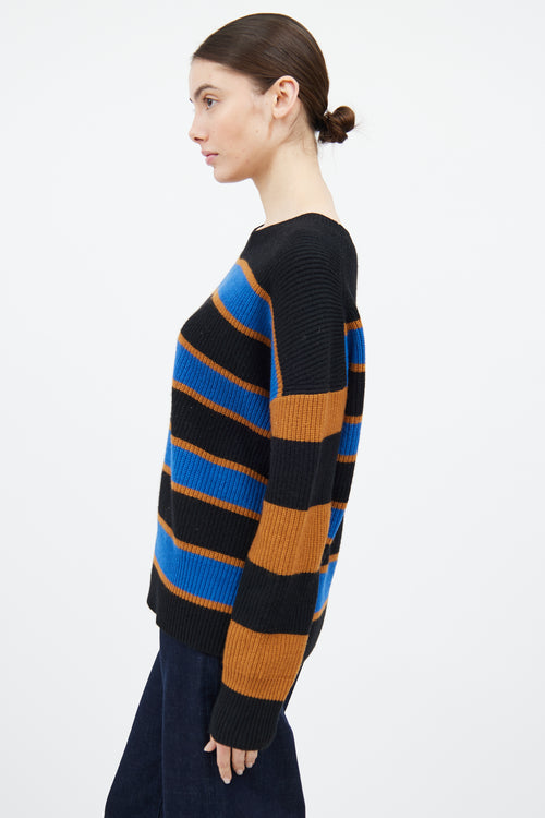 A.L.C. Black 
Multicolour Wool Striped Sweater