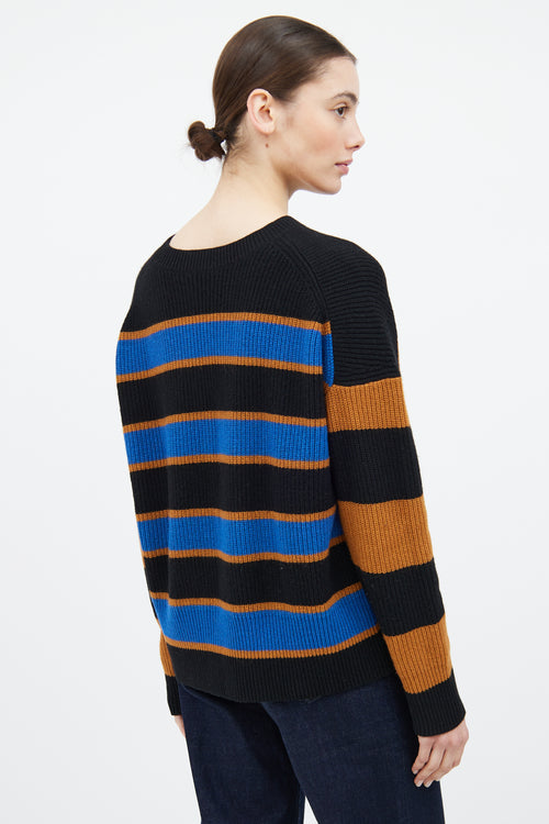 A.L.C. Black 
Multicolour Wool Striped Sweater