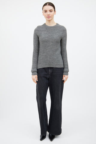 A.L.C. Grey Wool Ribbed Knit Sweater