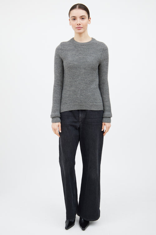 A.L.C. Grey Wool Ribbed Knit Sweater