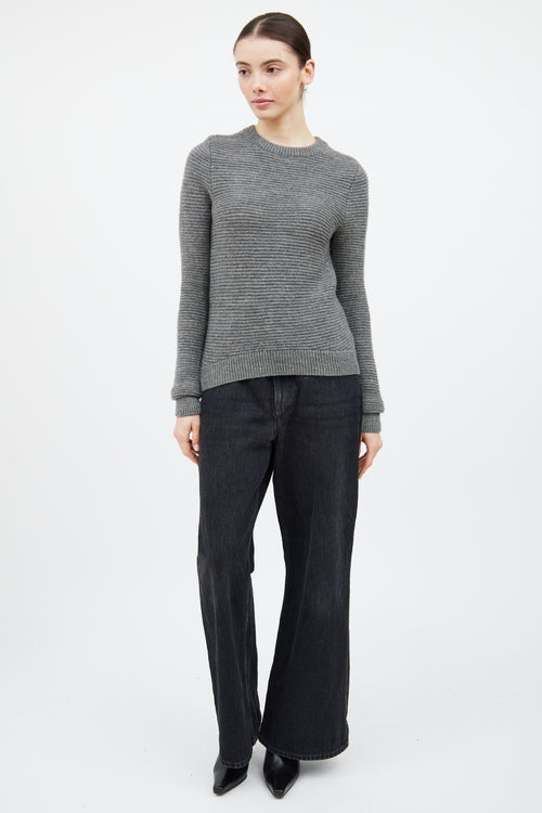 A.L.C. Grey Wool Ribbed Knit Sweater