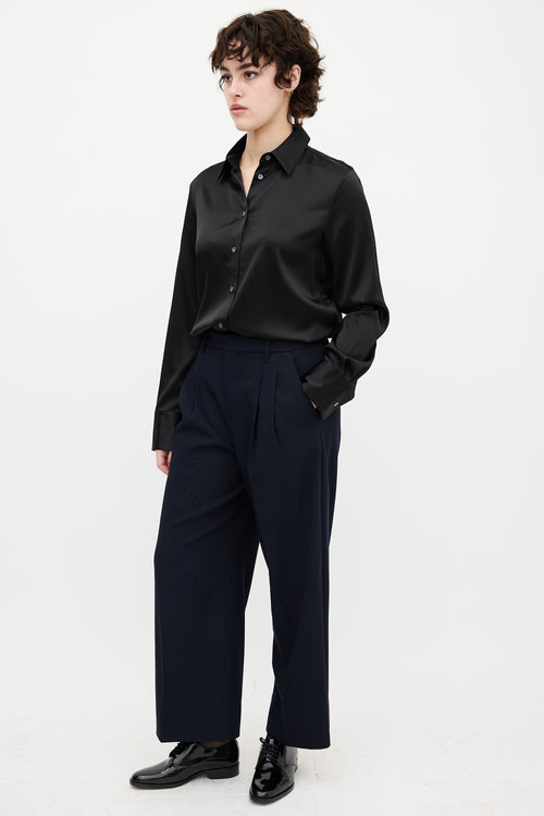 A.L.C. Navy Wool Wide Leg Trouser