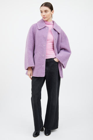 A.L.C. Purple Faux Fur Shearling Shirt Jacket