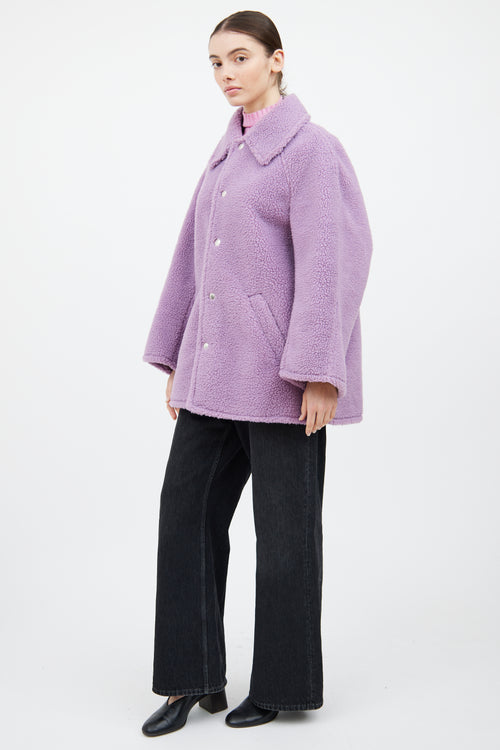 A.L.C. Purple Faux Fur Shearling Shirt Jacket