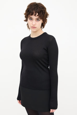 A.L.C. Ribbed Semi Sheer Top