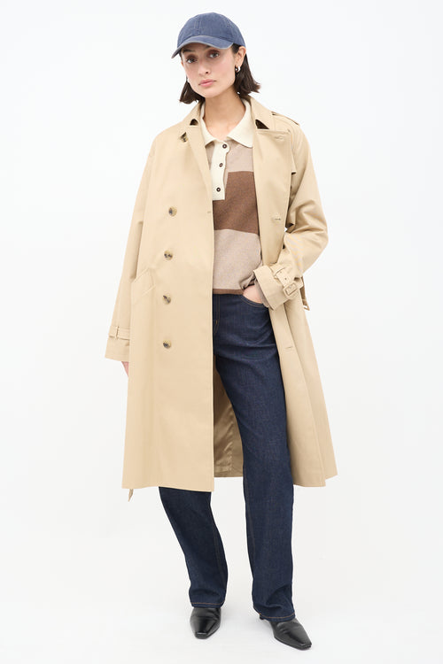 A.P.C. Beige Cotton Greta Belted Trench Coat