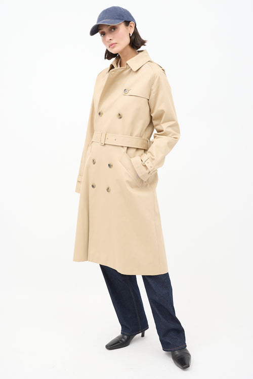 A.P.C. Beige Cotton Greta Belted Trench Coat