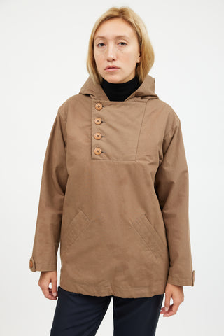 A.P.C. Beige Waxed Cotton Anorak Jacket