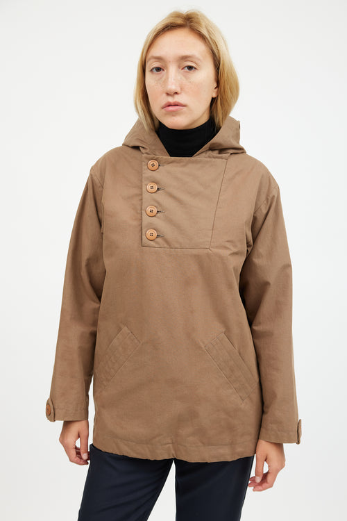 A.P.C. Beige Waxed Cotton Anorak Jacket