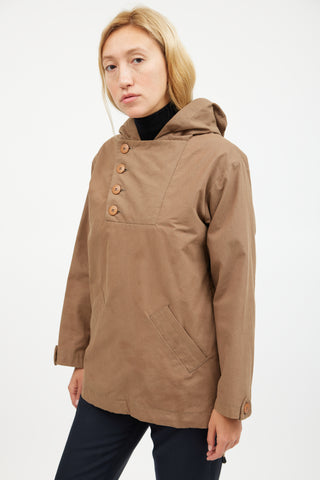 A.P.C. Beige Waxed Cotton Anorak Jacket