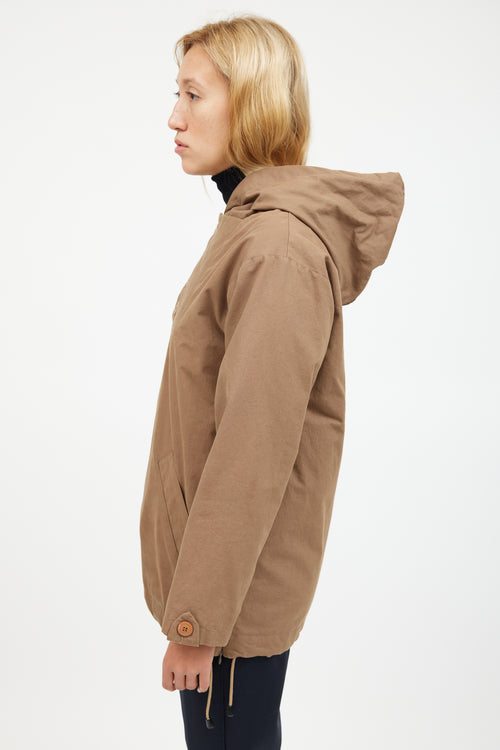 A.P.C. Beige Waxed Cotton Anorak Jacket