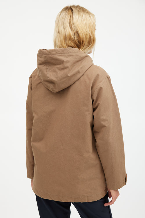 A.P.C. Beige Waxed Cotton Anorak Jacket