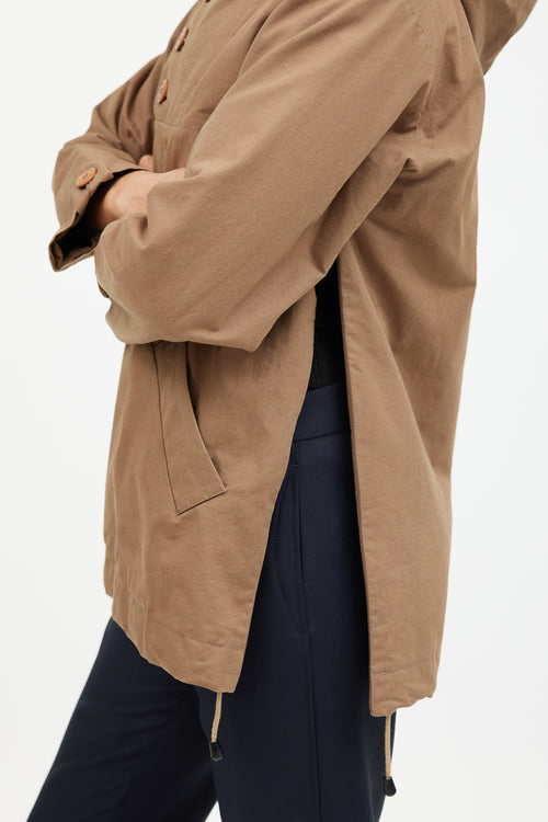 A.P.C. Beige Waxed Cotton Anorak Jacket