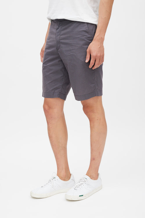 A.P.C. Grey 
Red Plaid Shorts