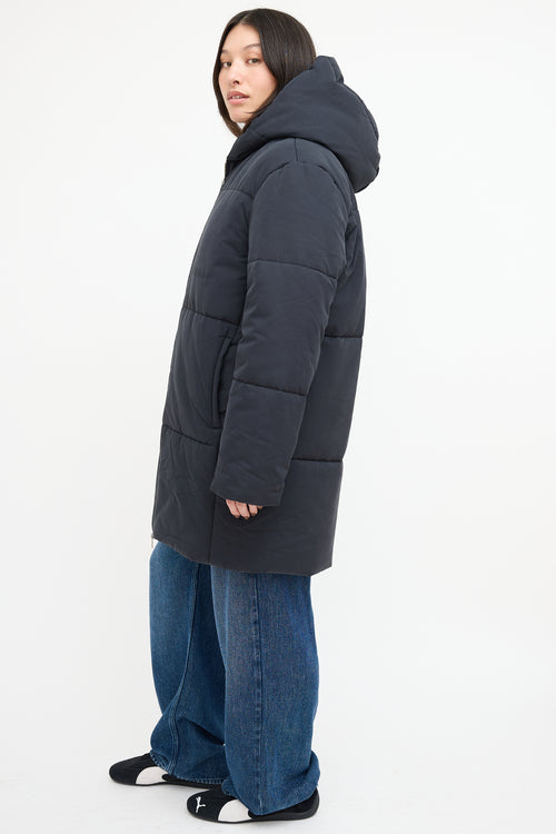 A.P.C. Navy Mid Length Puffer Coat