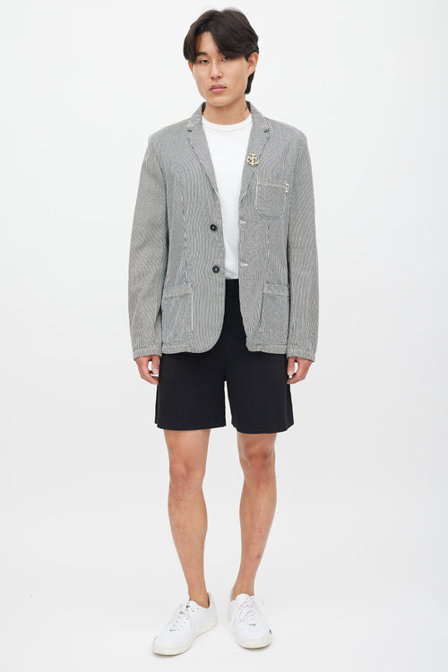 A.P.C. X Carhartt White 
Black Striped Blazer