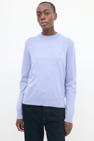 Acne Studios Light Blue Wool Face Logo Sweater