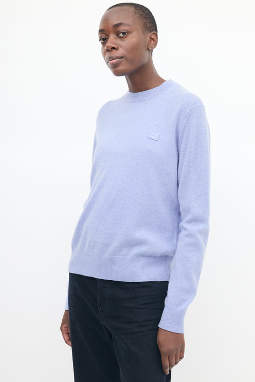 Acne Studios Light Blue Wool Face Logo Sweater