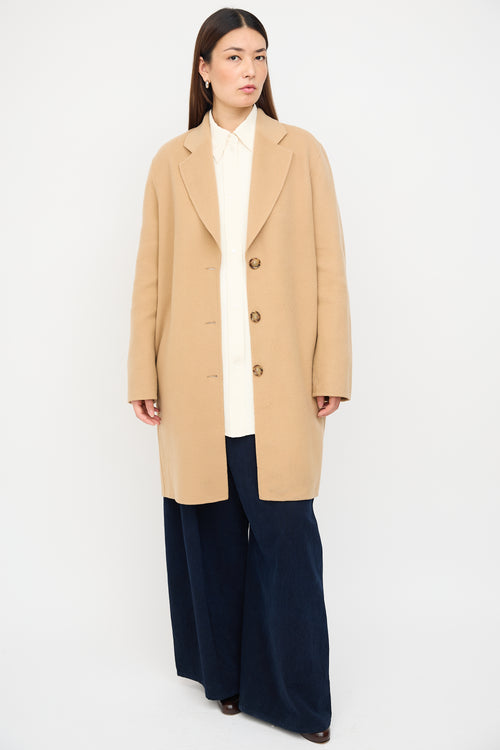 Acne Studios Beige Wool 
Cashmere Mid Length Coat