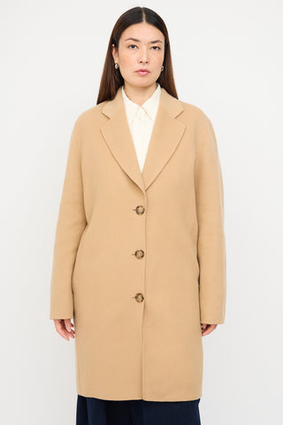 Acne Studios Beige Wool 
Cashmere Mid Length Coat