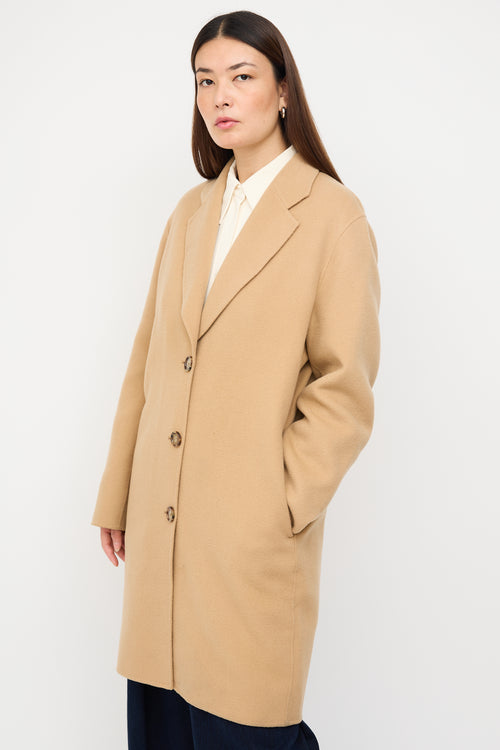 Acne Studios Beige Wool 
Cashmere Mid Length Coat