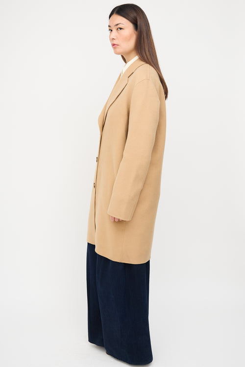 Acne Studios Beige Wool 
Cashmere Mid Length Coat