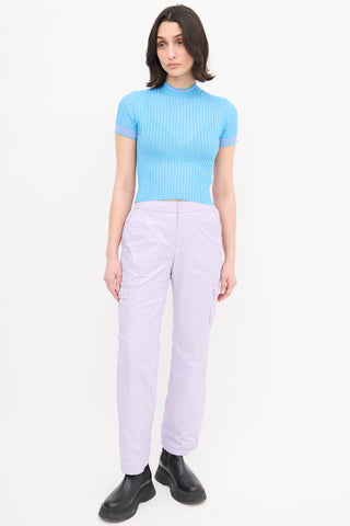 Acne Studios Blue Ribbed Sisian Lingerie Top