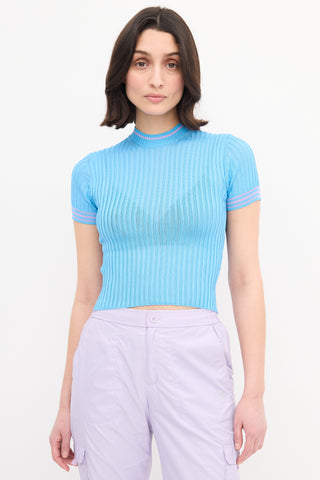 Acne Studios Blue Ribbed Sisian Lingerie Top