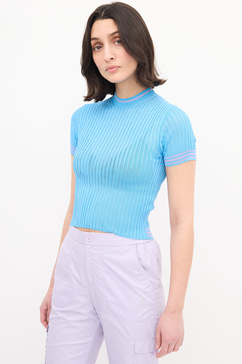 Acne Studios Blue Ribbed Sisian Lingerie Top