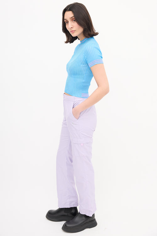 Acne Studios Blue Ribbed Sisian Lingerie Top