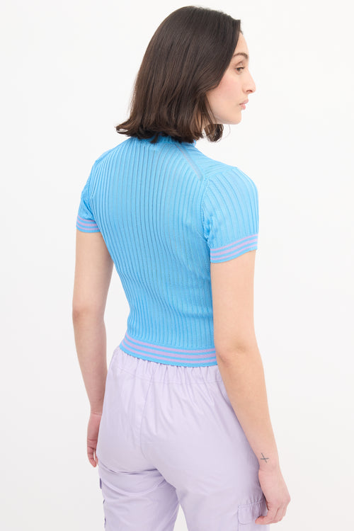 Acne Studios Blue Ribbed Sisian Lingerie Top