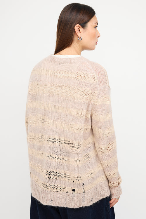 Acne Studios Taupe 
Beige Mixed Yarn Striped Sweater