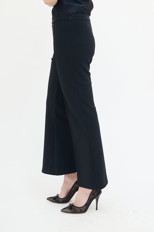 Adam Lippes Black Neoprene Flared Trouser