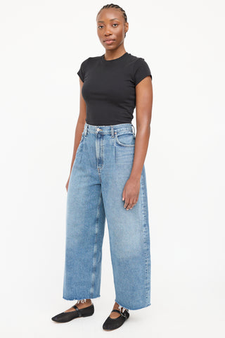 Agolde Medium Wash Dagna Pleated Jean