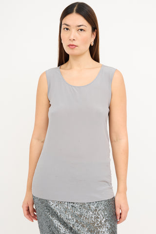 Akris Grey Silk 
Wool Tank