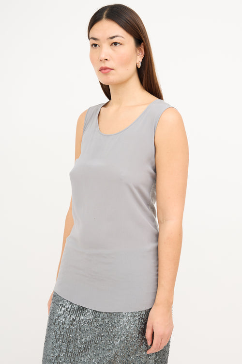 Akris Grey Silk 
Wool Tank