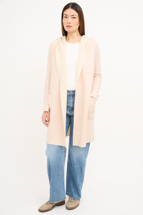 Akris Pink 
Cream Cashmere Wrap Coat