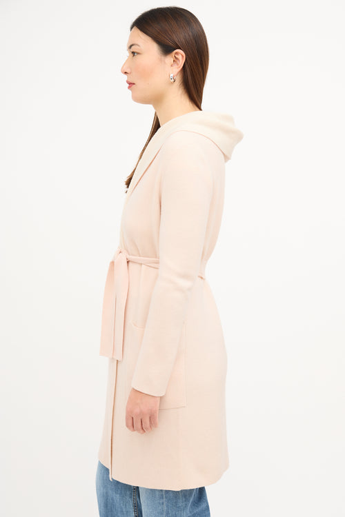 Akris Pink 
Cream Cashmere Wrap Coat