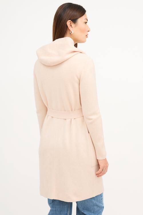 Akris Pink 
Cream Cashmere Wrap Coat