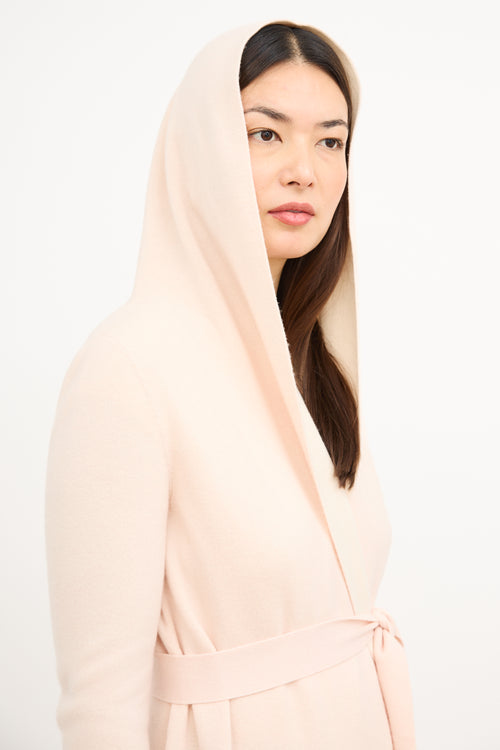 Akris Pink 
Cream Cashmere Wrap Coat