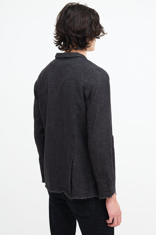 Album Di Famiglia Washed Black Linen Shirt