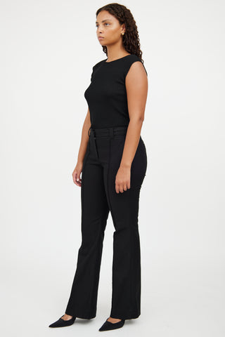 A.L.C. Black Pleated Flared Dress Pant