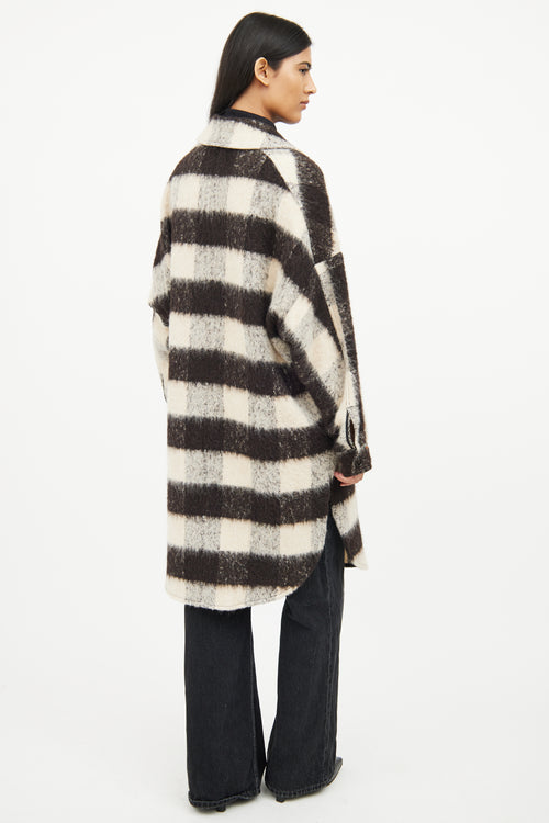 A.L.C. Black 
Grey Plaid Wool Coat