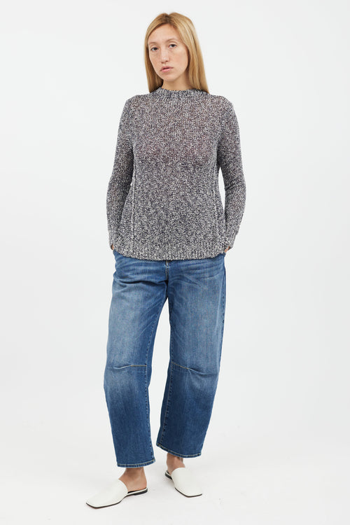 ALC Blue 
White Speckle Knit Sweater