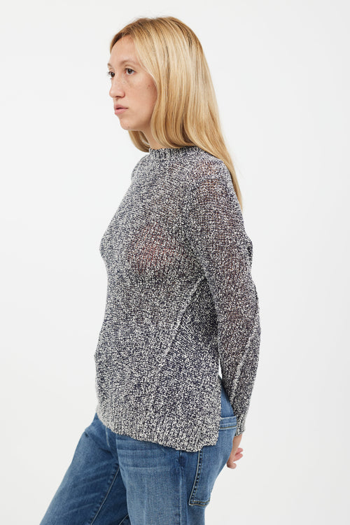 ALC Blue 
White Speckle Knit Sweater