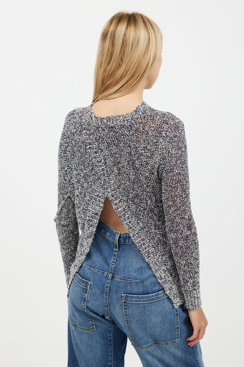 ALC Blue 
White Speckle Knit Sweater