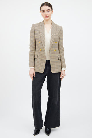 A.L.C. Beige 
Multicolour Houndstooth Plaid Blazer