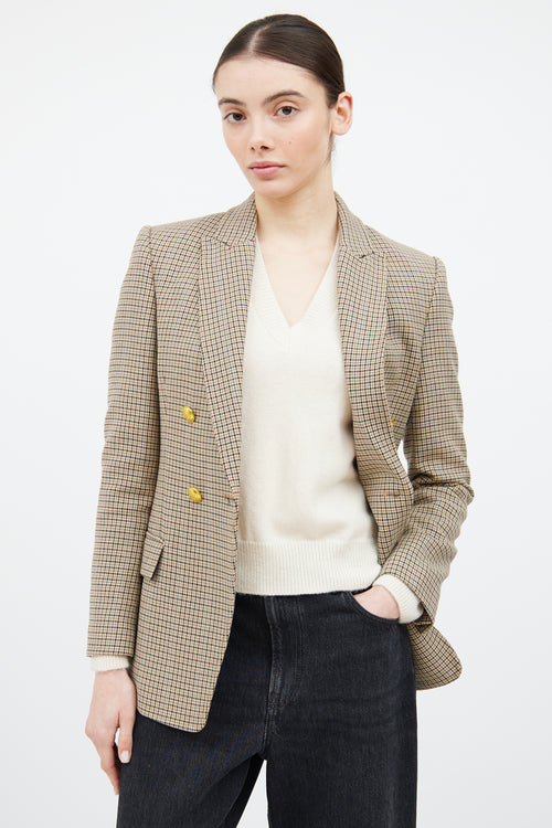 A.L.C. Beige 
Multicolour Houndstooth Plaid Blazer