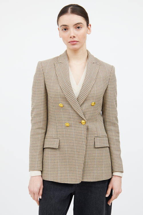 A.L.C. Beige 
Multicolour Houndstooth Plaid Blazer